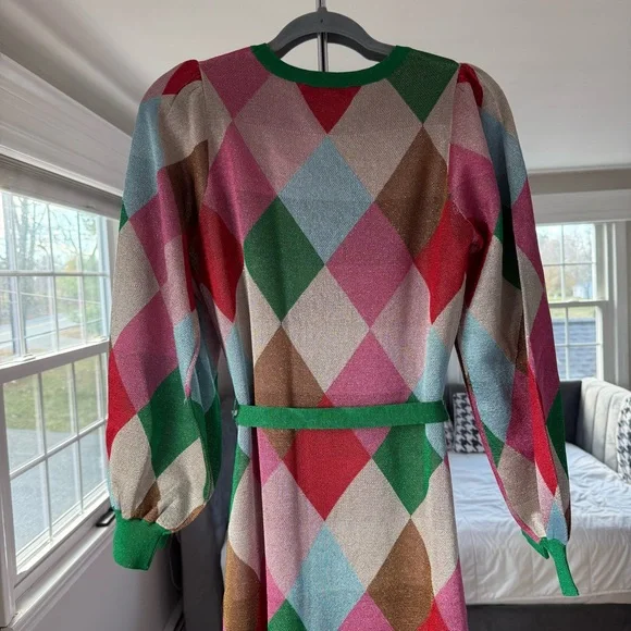 Boden Crew Metallic Jacquard Dress 8 - Picture 11 of 13